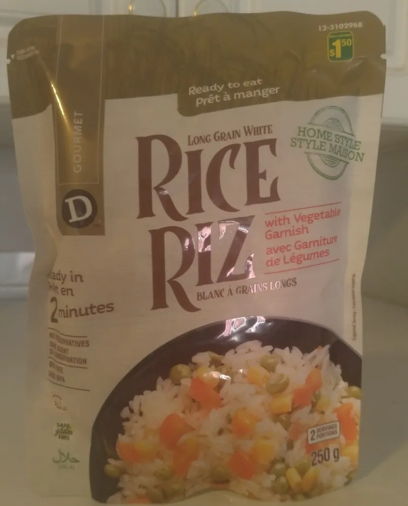 Long Grain White Rice with Vegetable Garnish