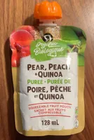 Purée de poire, pêche et quinoa
