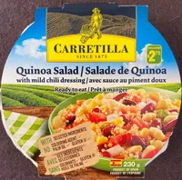 Quinoa salad with mild chilli dressing, ready to eat