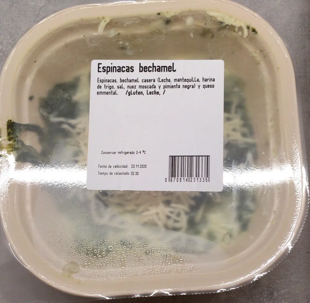 Espinacas bechamel