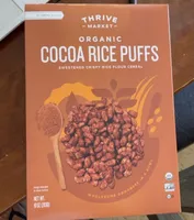 Organic cocoa rice puffs