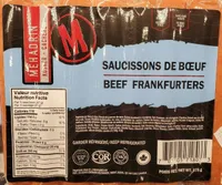 Beef frankfurters