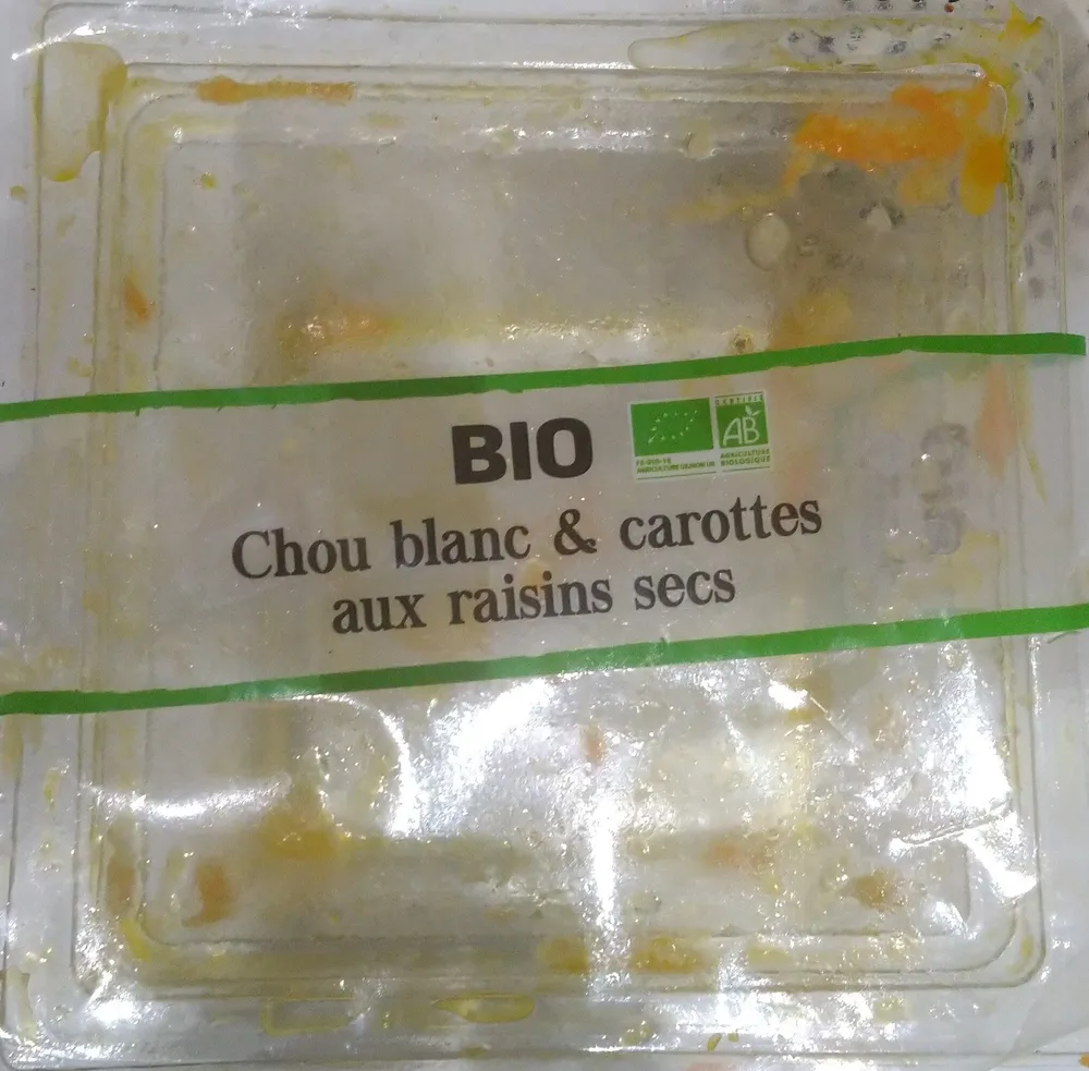 Chou blanc et carottes aux raisins secs