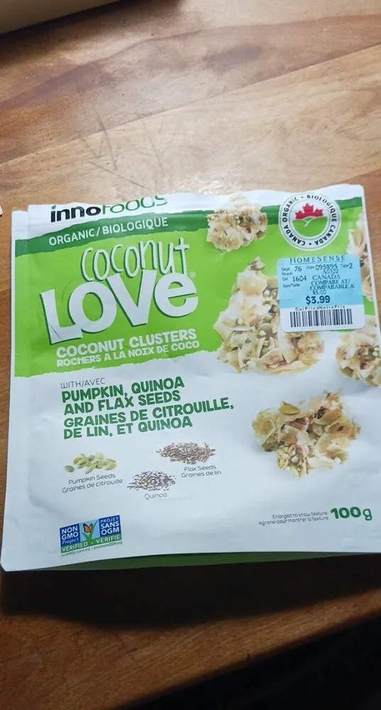 Organic Coconut Clusters With Pumpkin, Quinoa And Flax Seeds