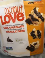 Crunchy coconut bites with dark chocolate