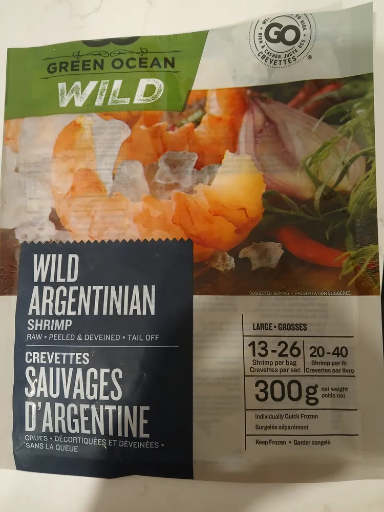 crevettes sauvages d'Argentine