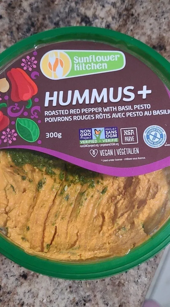 Hummus+ Roasted Red Pepper With Basil Pesto