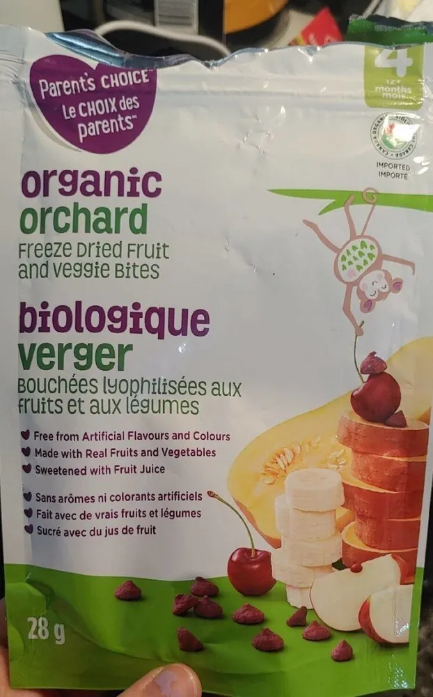 Bouché lyophilisées aux fruits et aux légumes