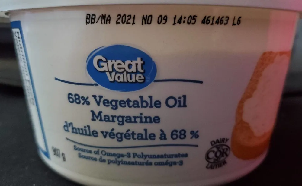 Margarine d'huile végétale à 68%