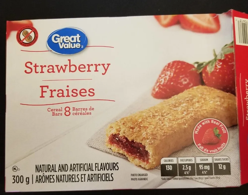Barre de céréales aux fraises Great Value