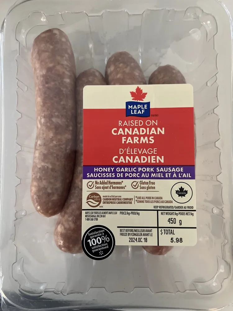 Honey garlic pork sausage