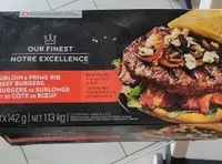 Sirloin and prime rib beef burgers
