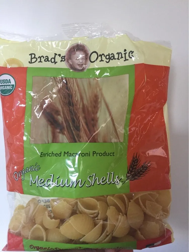 Organic medium shells, enriched macaroni product