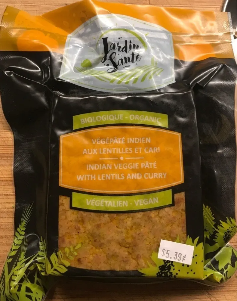 Végépâté Indien aux lentilles et cari