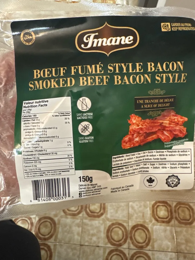 Boeuf fumé style bacon