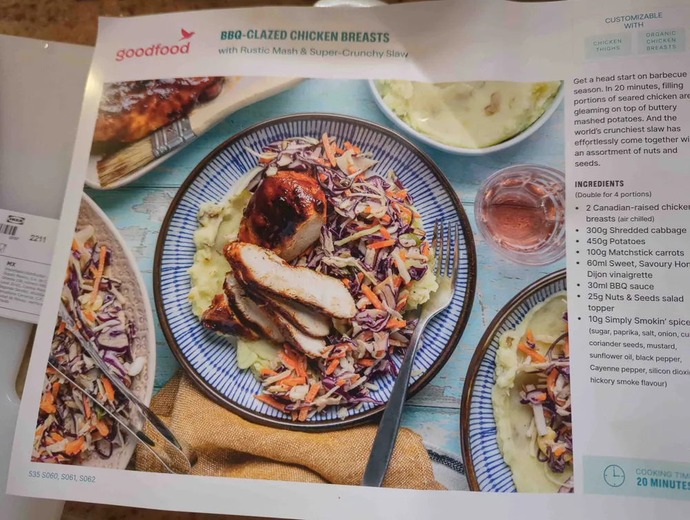 BBQ Glazed Chicken with Slaw and Mashed Potatoes