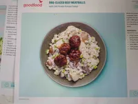 BBQ Glazed Meatballs with Dill Pickle Potato Salad