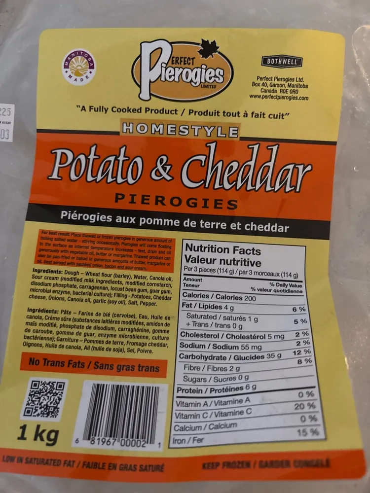 Potato & Cheddar Pierogies