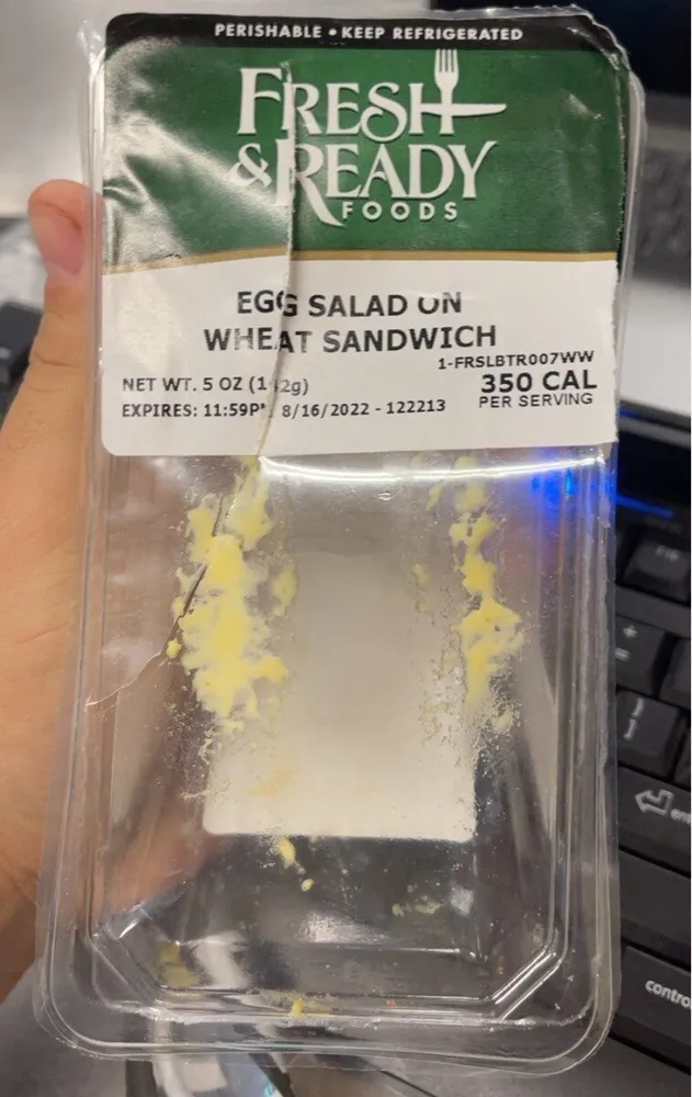 EGG SALAD ON WHEAT SANDWICH