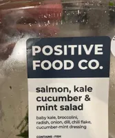 Salmon kale cucumber and mint salad