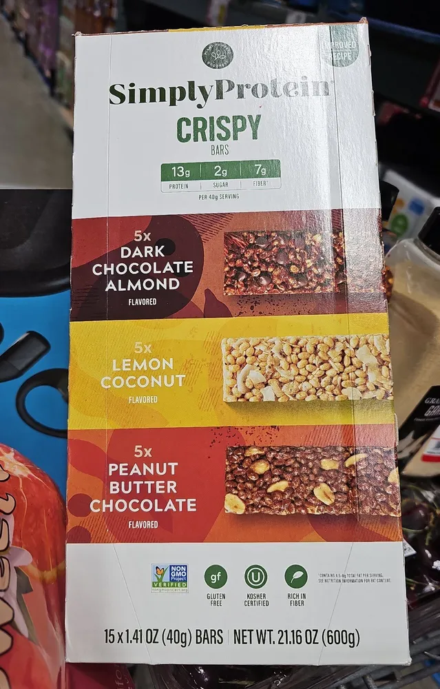 Crispy Bars (dark Chocolate Almond, Lemon Coconut, Peanut Butter Chocolate)