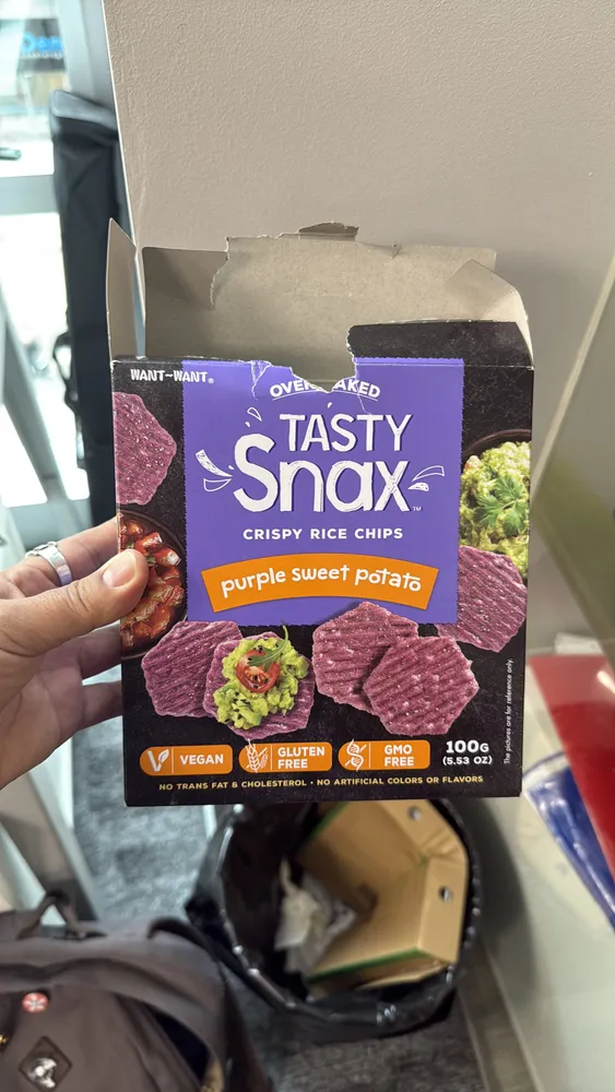 TASTY Snax CRISPY RICE CHIPS purple sweet potato