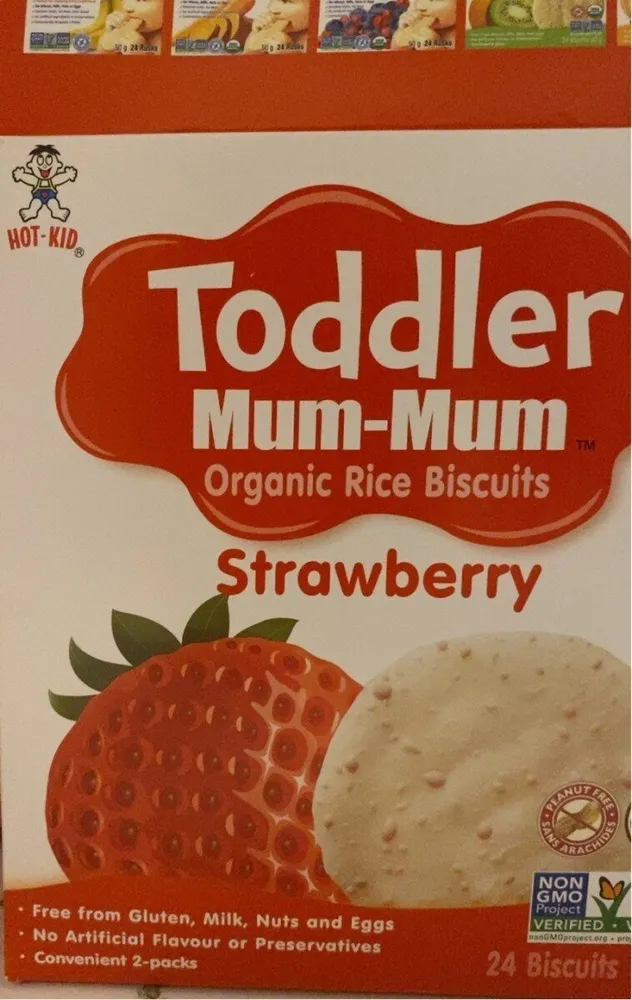 Organic Toddler Mum-Mum Strawberry Rice Biscuits