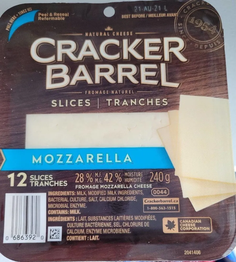 Mozzarella tranches