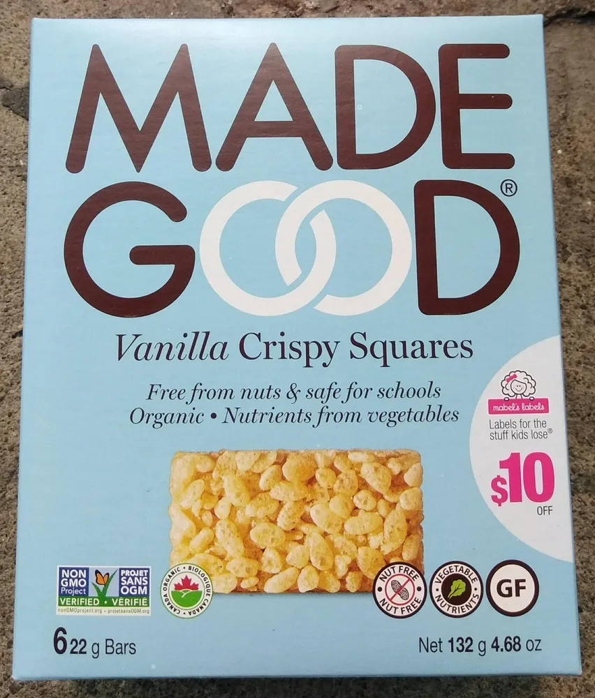 Made Good carrés croustillants bio vanille