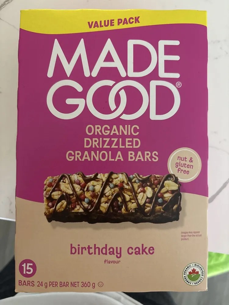 Organic Drizzled Granola Bars Birthday Cake