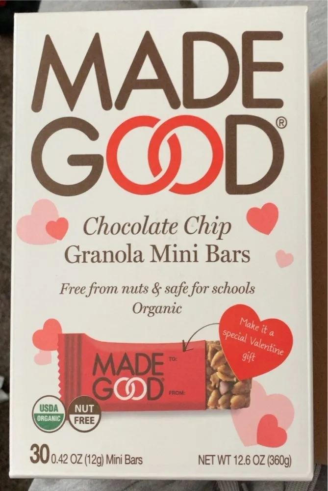 Made good organic chocolate chip mini granola bars