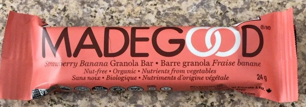 Barre granola fraise banane