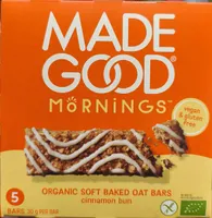 Organic soft baked par bars cinnamon bun