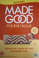 Mornings Organic Soft Baked Oat Bars Cinnamon Bun