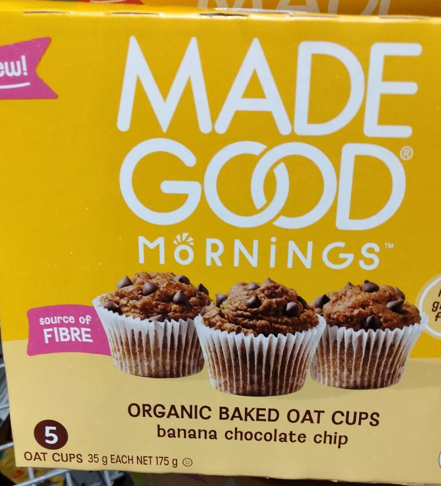 ORGANIC BAKED OAT CUPS banana chocolate chip