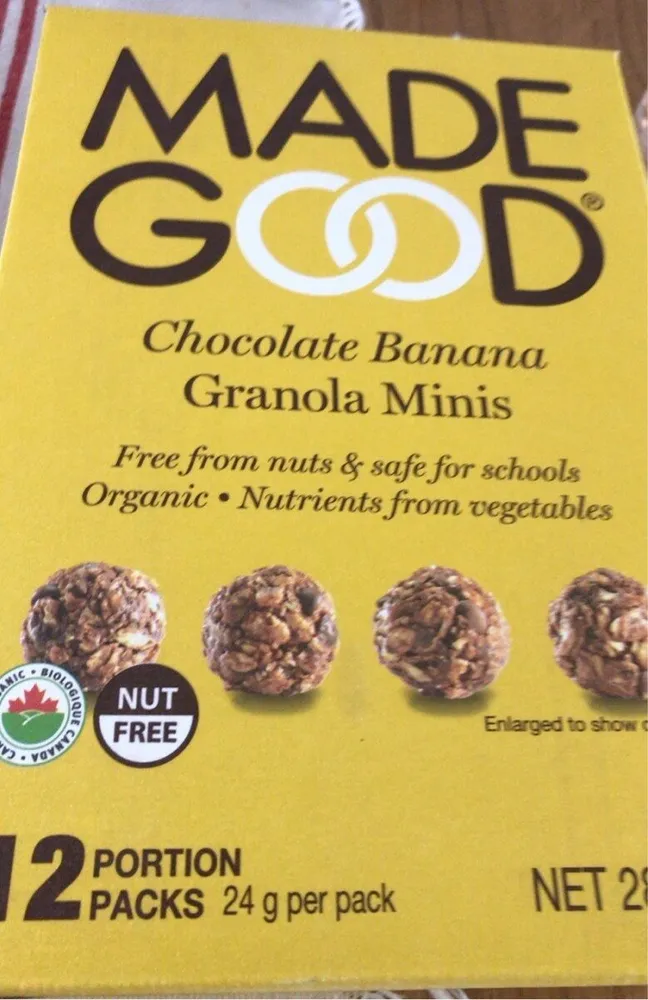 Chicolate banana granola minis