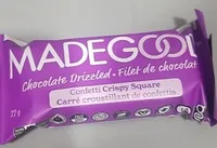 Chocolate Drizzled Confetti Crispy Squares