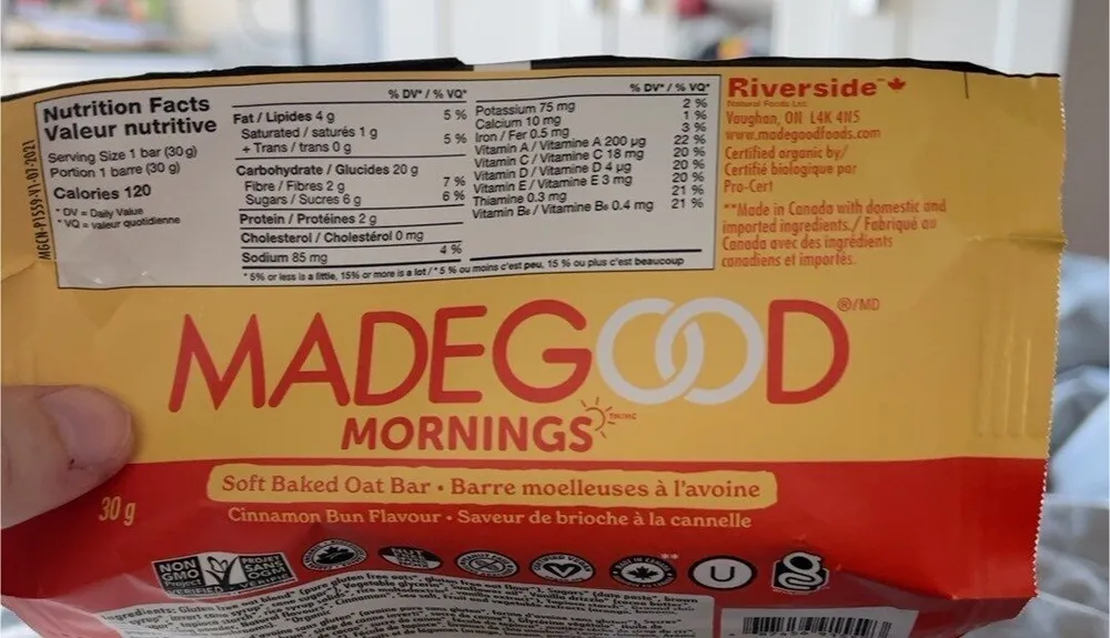 Organic Soft Baked Oat Bar