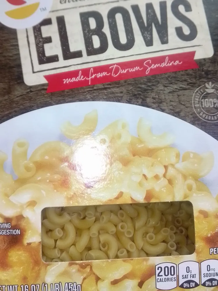 Elbows enriched macaroni product