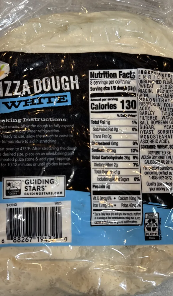 White pizza dough