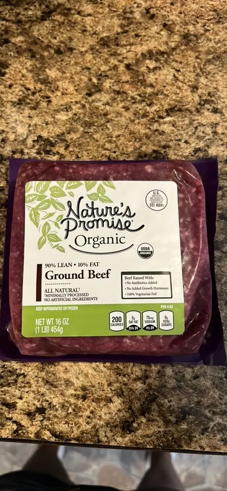 Organic Ground Beef 90% Lean / 10% Fat