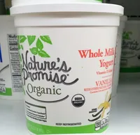 Organic vanilla whole milk yogurt