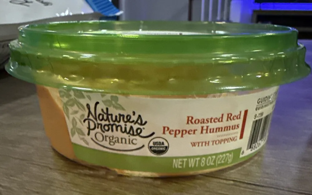 Organic Roasted Red Pepper Hummus with Topping