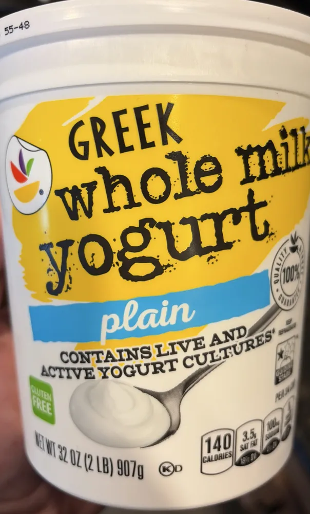 Greek whole milk yogurt plain