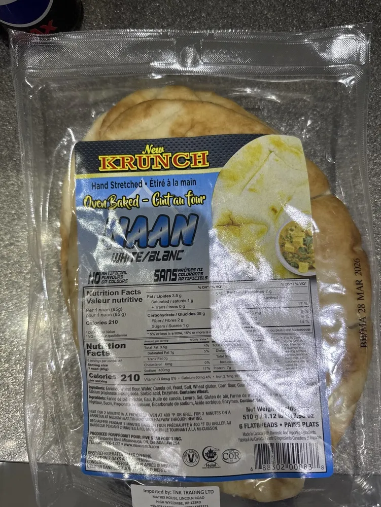 White Naan Oven Baked