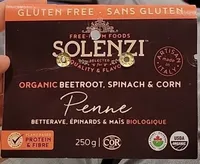 Organic beetroot, spinach & corn Penne