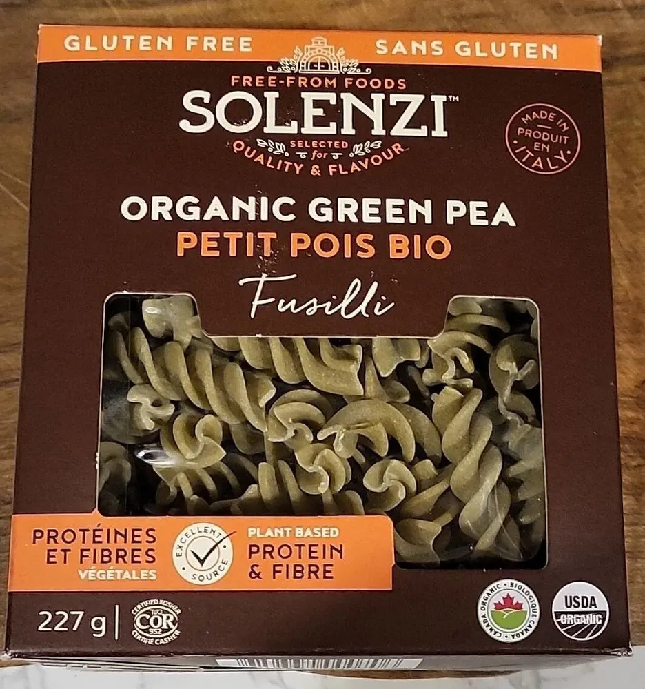Organic green pea fusilli