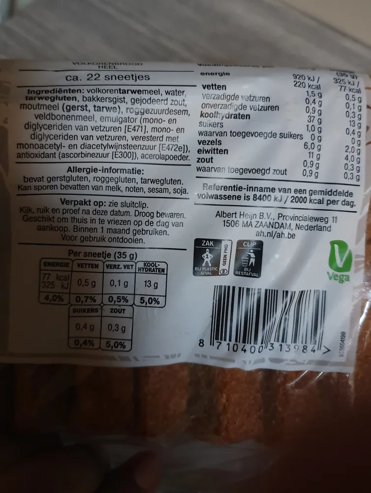 Volkorenbrood heel