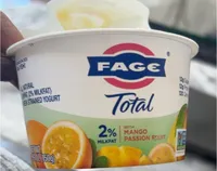 Greek strained yogurt with mango passion fruit
