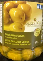 Olives grecques vertes dans une saumure de sel de mer